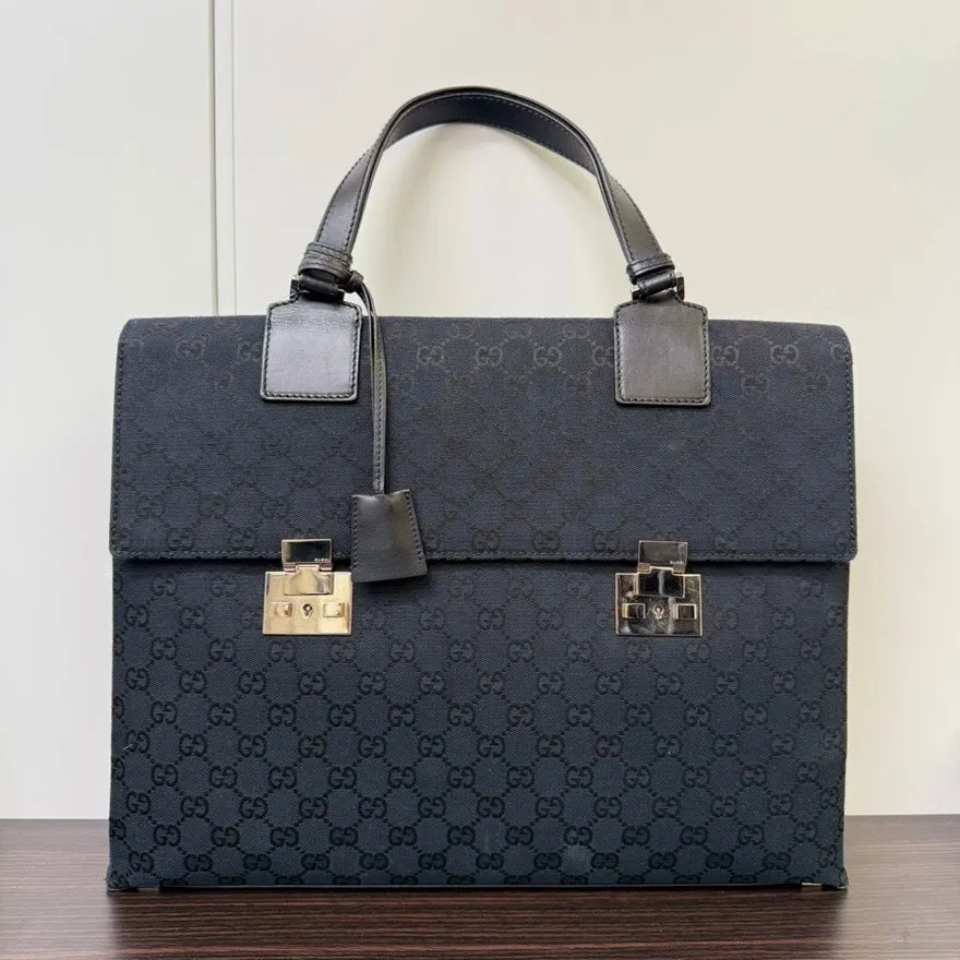 Gucci GG Canvas Black Briefcase