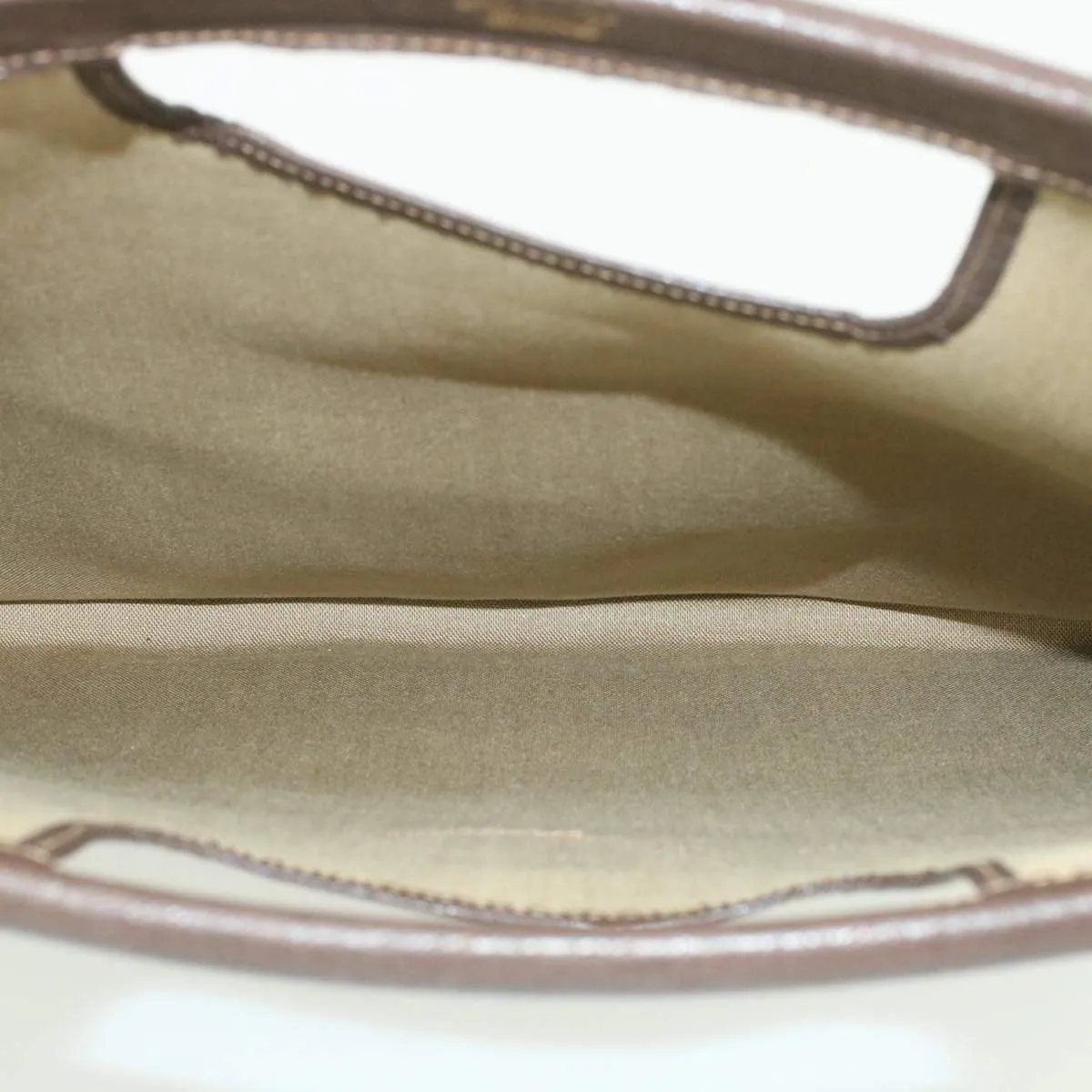 GUCCI GG Canvas Flat Hand Bag PVC Leather