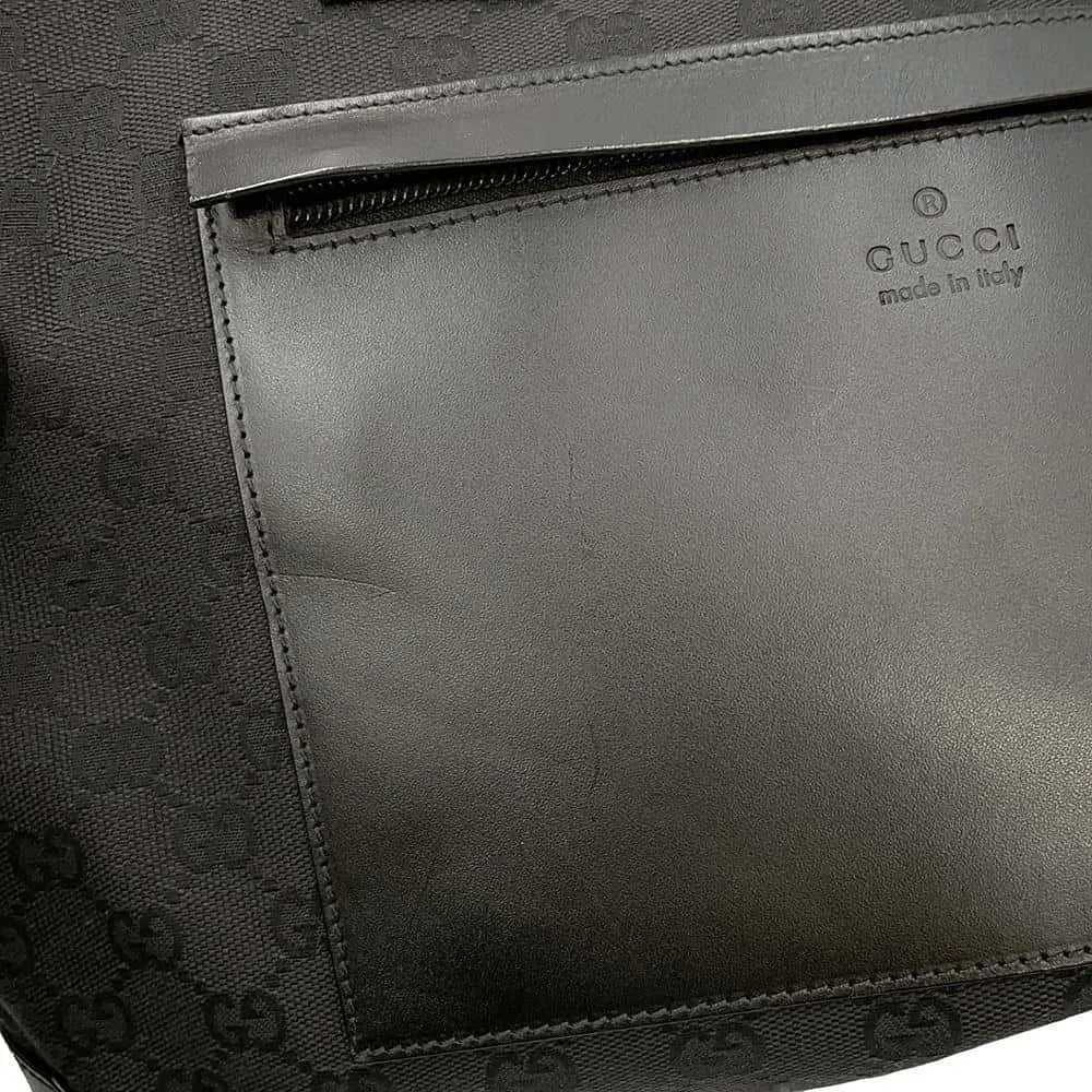 Gucci GG Canvas Tote Bag Black 34339 Canvas Leather