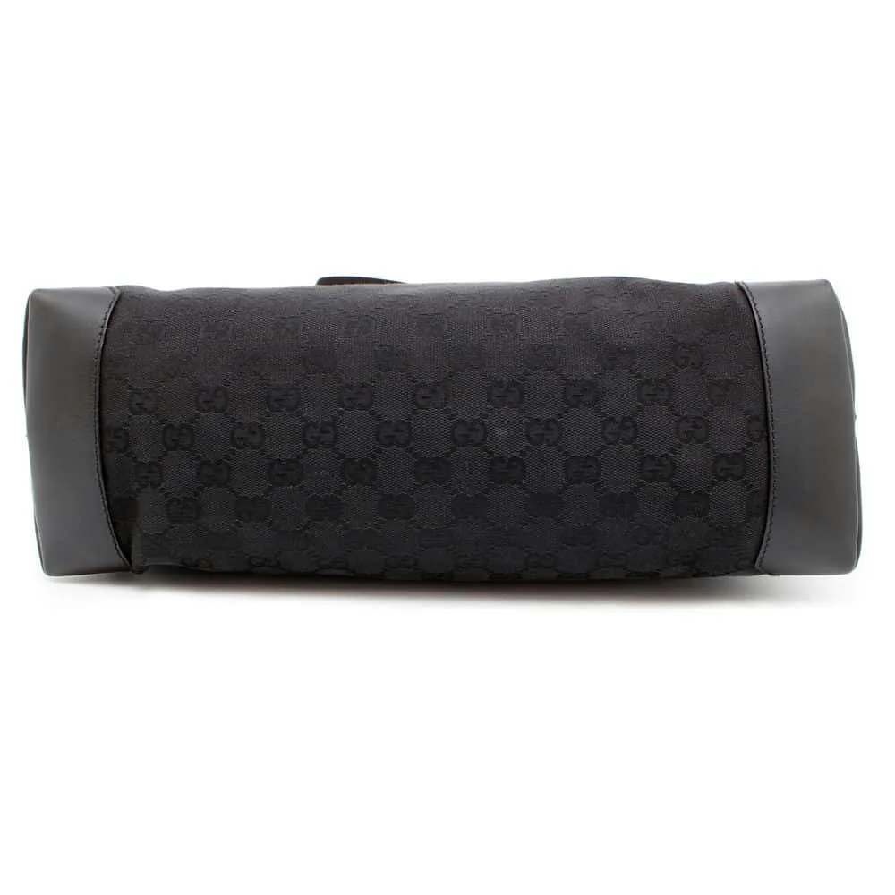 Gucci GG Canvas Tote Bag Black 34339 Canvas Leather