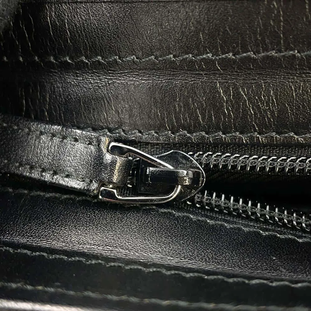 Gucci GG Canvas Tote Bag Black 34339 Canvas Leather