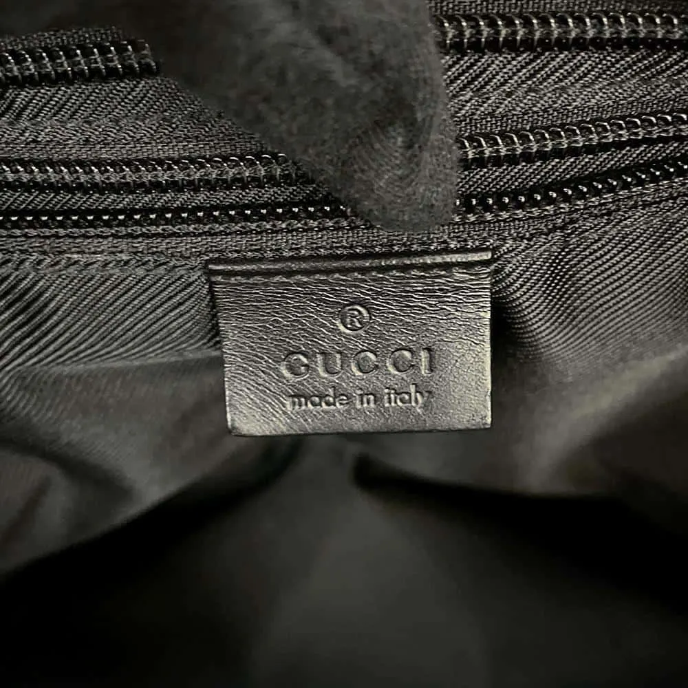 Gucci GG Canvas Tote Bag Black 34339 Canvas Leather
