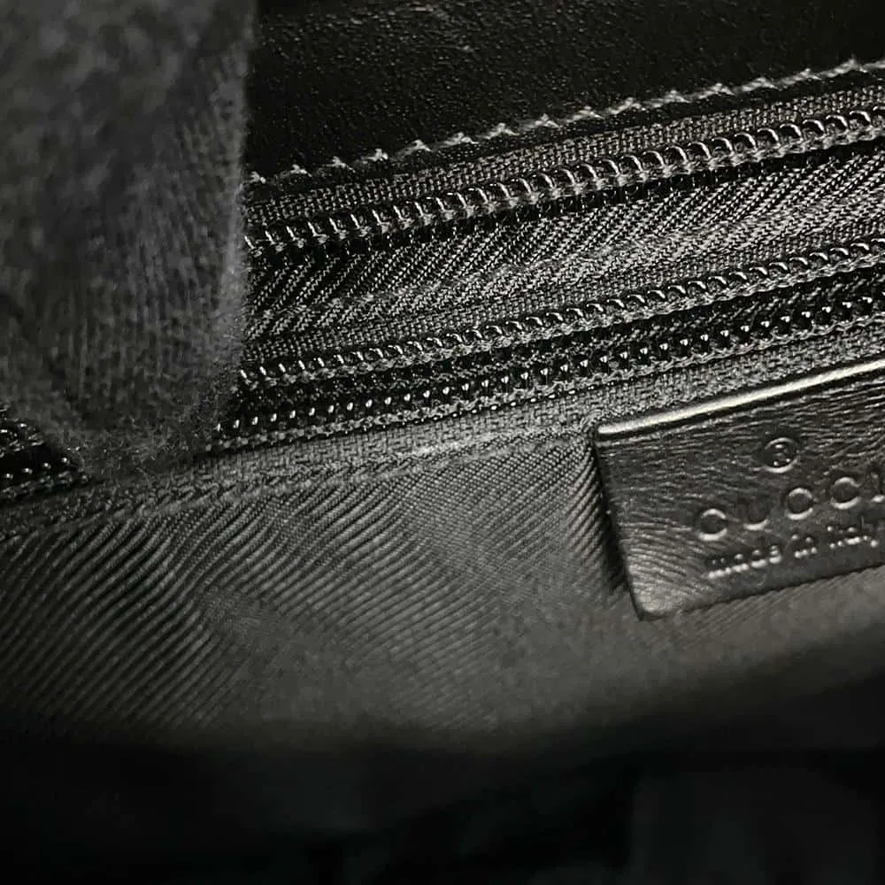 Gucci GG Canvas Tote Bag Black 34339 Canvas Leather