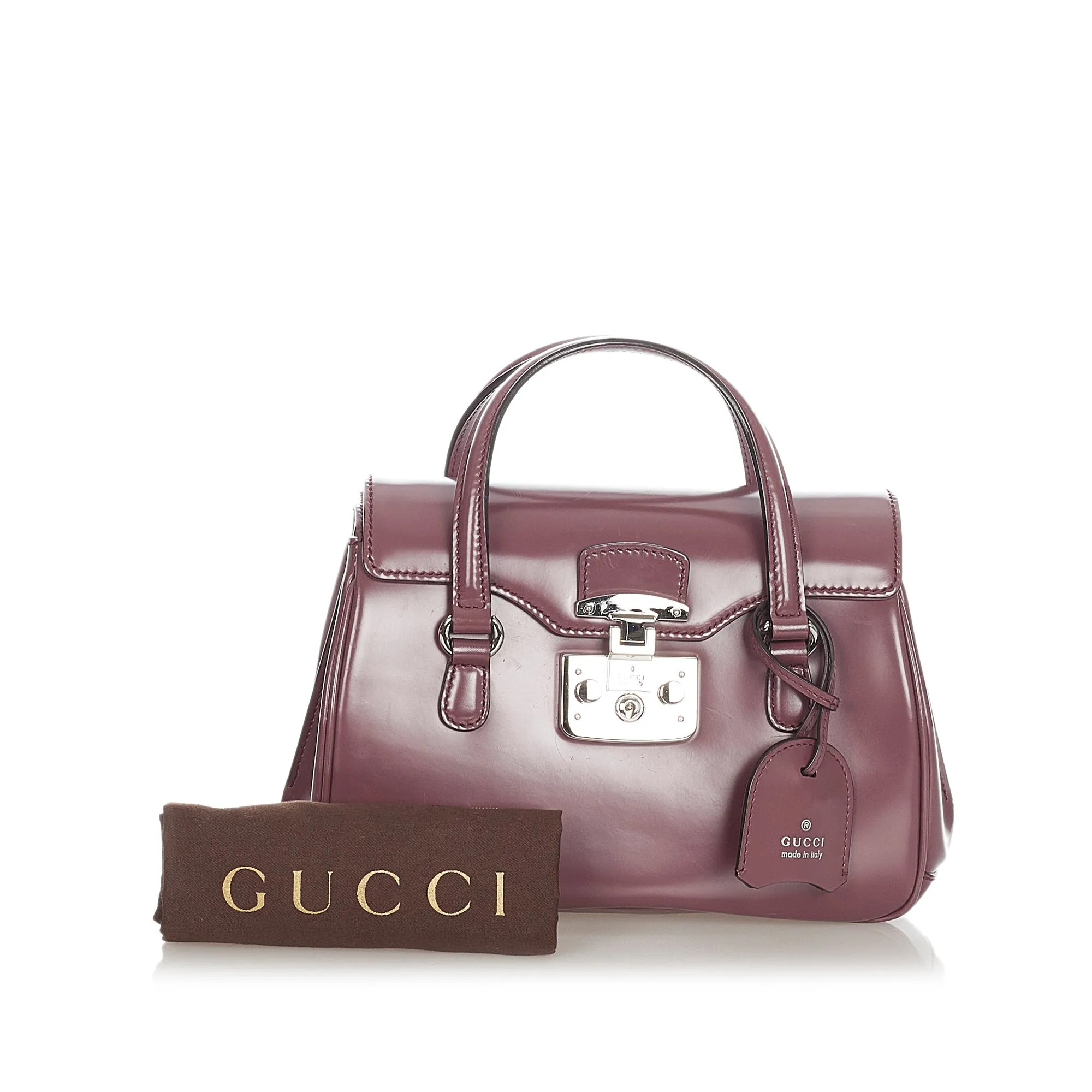 Gucci Lady Lock Leather Handbag Brown