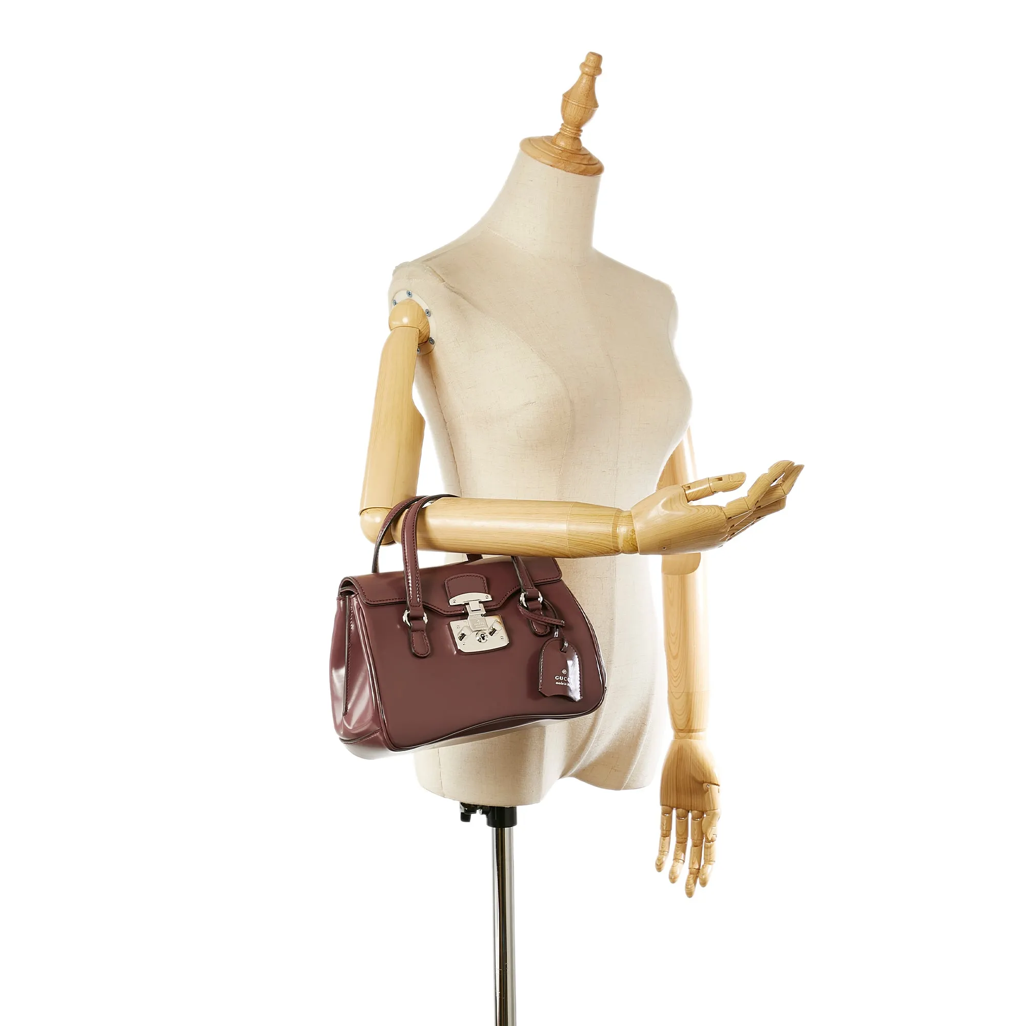 Gucci Lady Lock Leather Handbag Brown