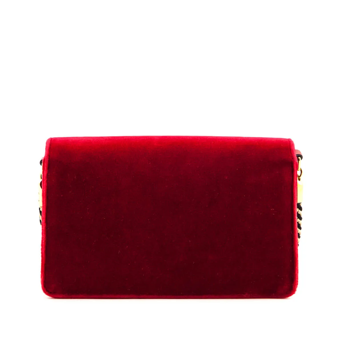 Gucci Red Velvet Crystal Square G Crossbody Bag
