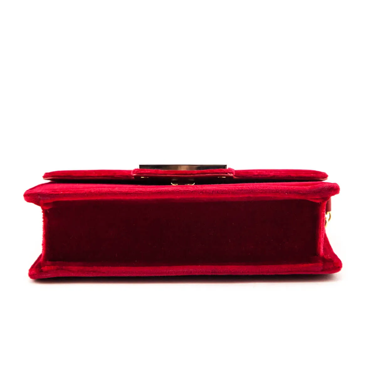 Gucci Red Velvet Crystal Square G Crossbody Bag