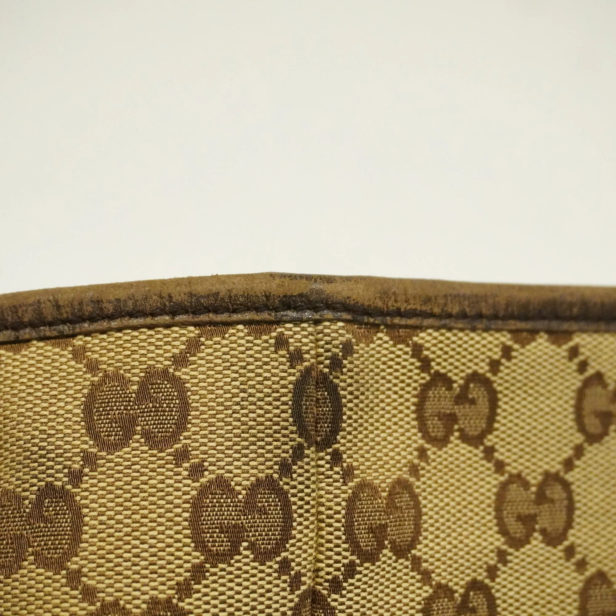 GUCCI  Sherry Line 137396 Women's GG Canvas,Leather Tote Bag Beige,Brown