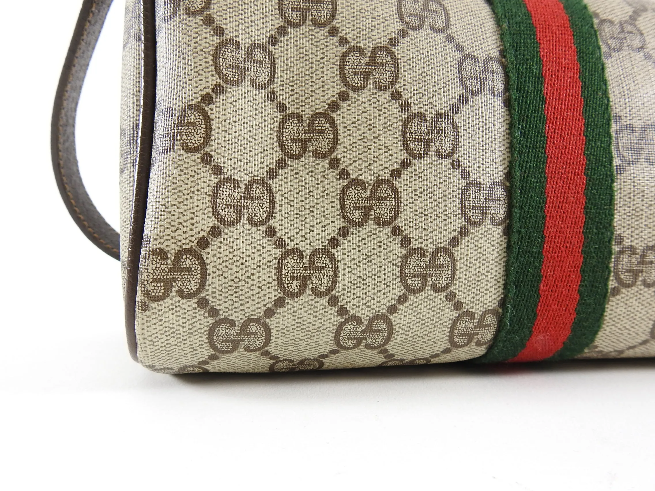 Gucci Vintage 1980’s Brown Monogram Canvas Shoulder Bag