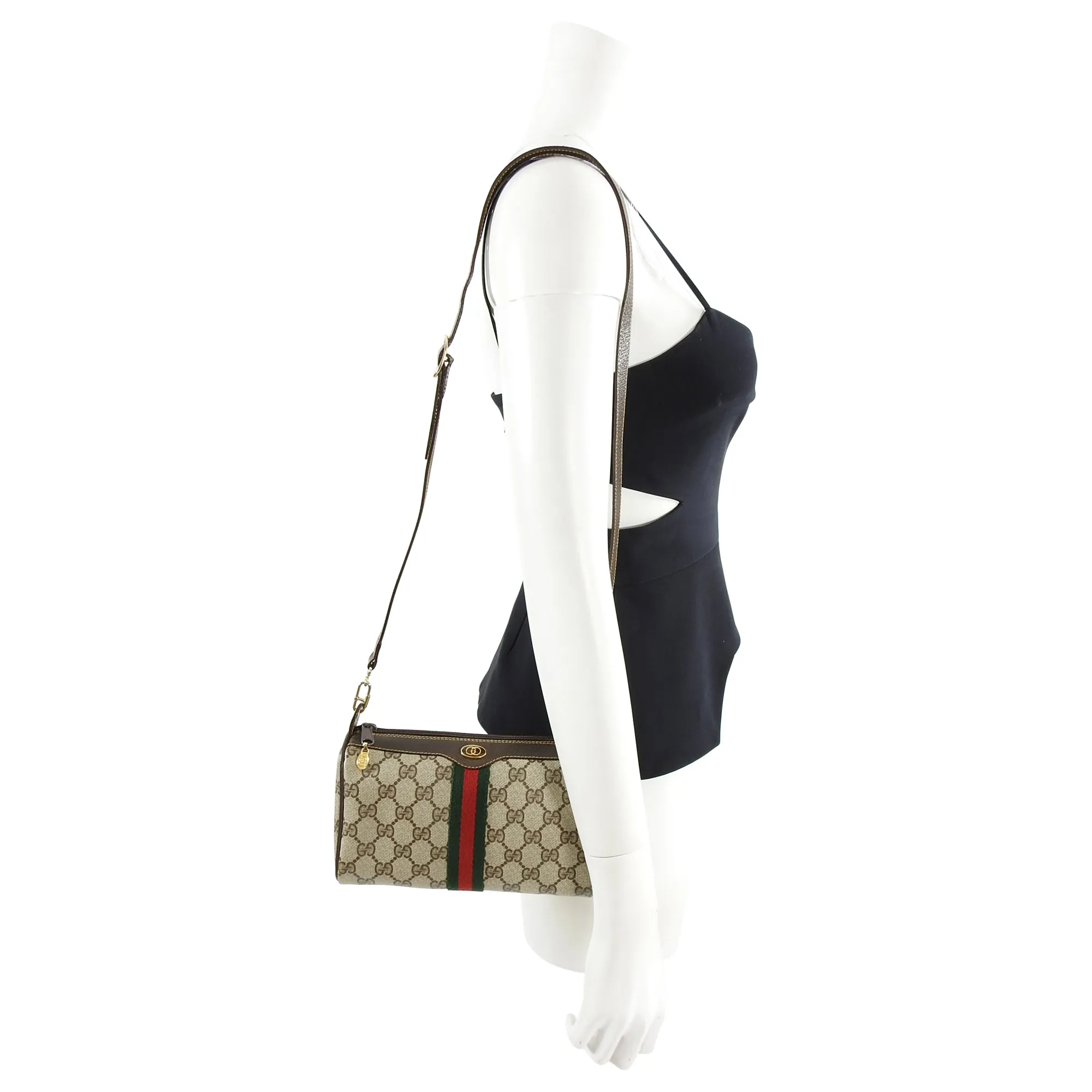 Gucci Vintage 1980’s Brown Monogram Canvas Shoulder Bag
