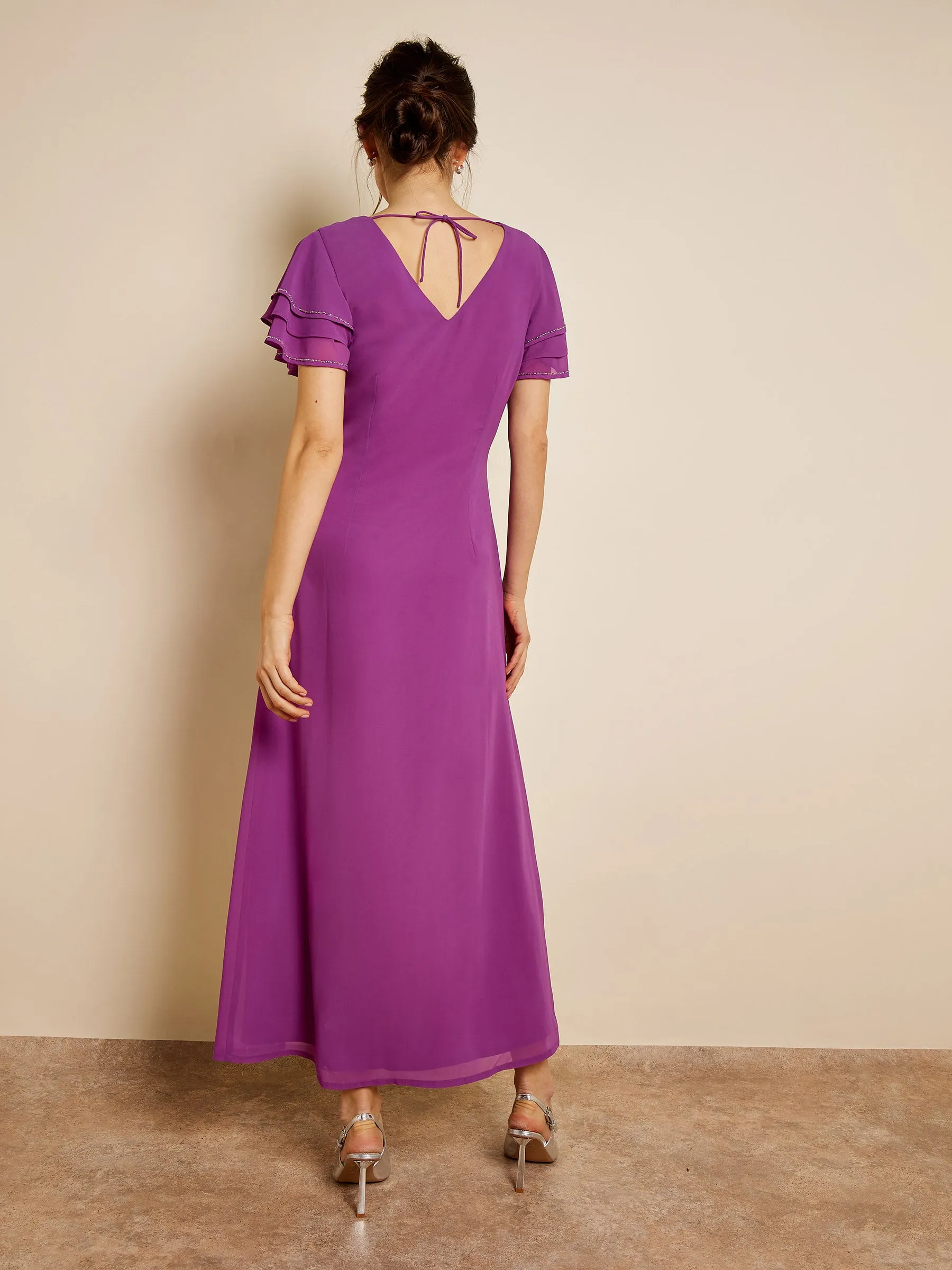 GWD Alessia Sparkle Floral Purple Maxi Dress