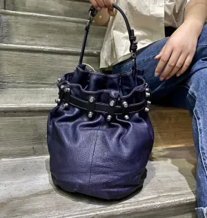 Handcrafted Bohemian Vintage Italian Leather Drawstring Bucket Shoulder Bag | A Perfect Gift for Her