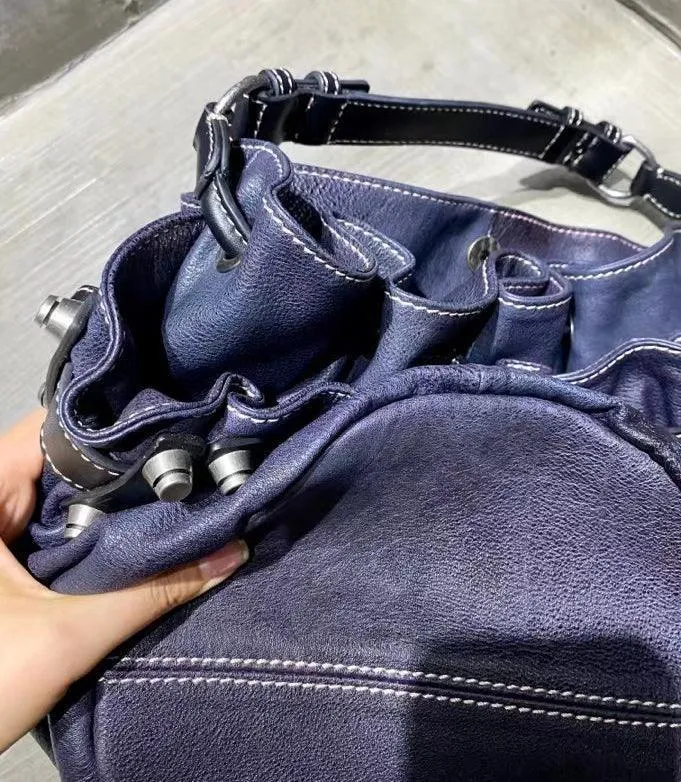 Handcrafted Bohemian Vintage Italian Leather Drawstring Bucket Shoulder Bag | A Perfect Gift for Her
