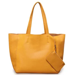 Handcrafted Leather Tote Bag | Grain Leather Large Tote Bag |  Birthday gift for her, yellow, Shell Pink, Caramel, Black Blue Gift For Her