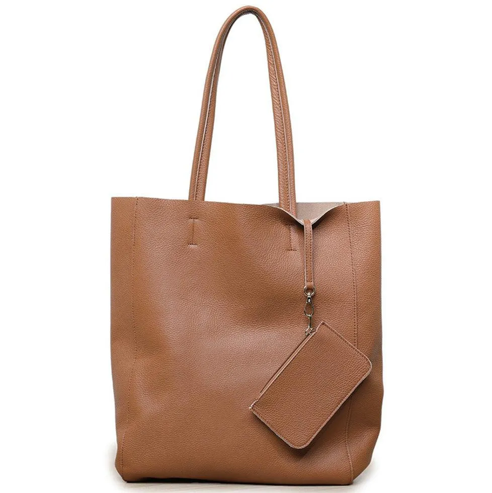 Handcrafted Leather Tote Bag | Grain Leather Large Tote Bag |  Birthday gift for her, yellow, Shell Pink, Caramel, Black Blue Gift For Her