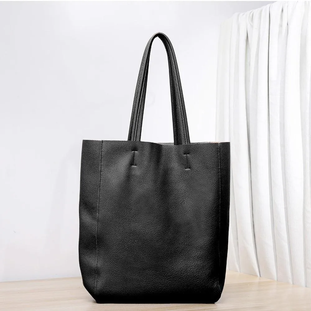 Handcrafted Leather Tote Bag | Grain Leather Large Tote Bag |  Birthday gift for her, yellow, Shell Pink, Caramel, Black Blue Gift For Her