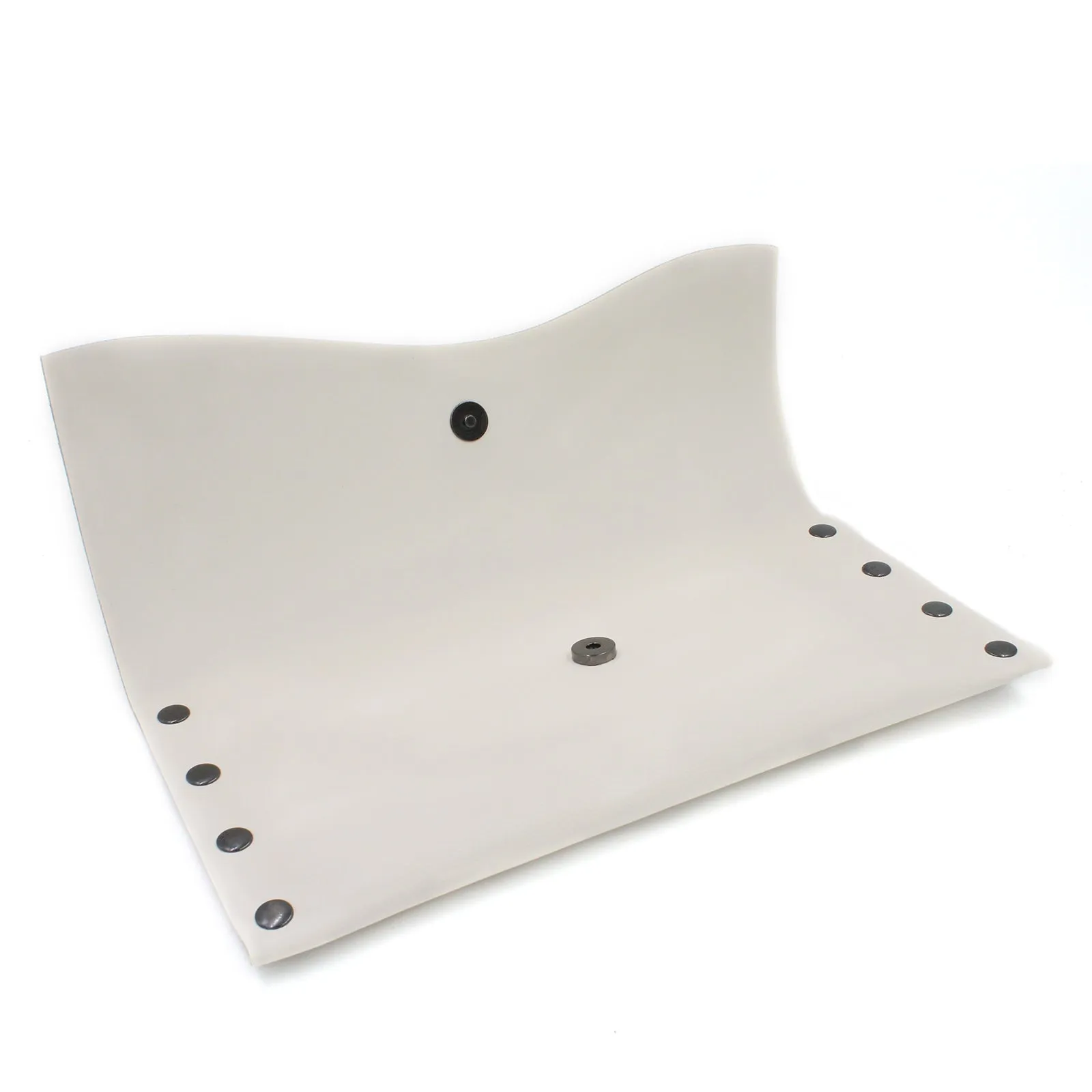 Handmade Snow White Pebbled Leather Clutch