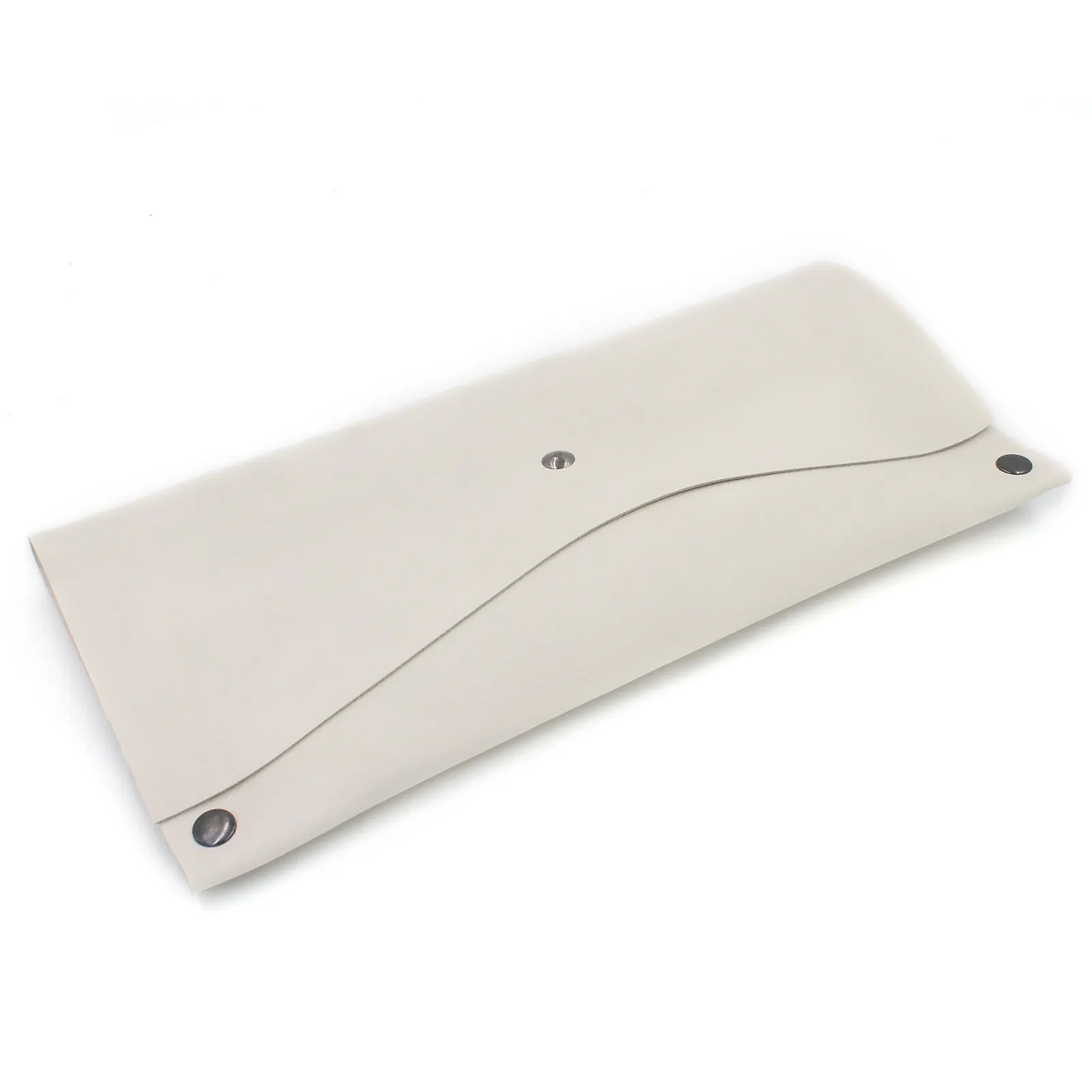 Handmade Snow White Pebbled Leather Clutch