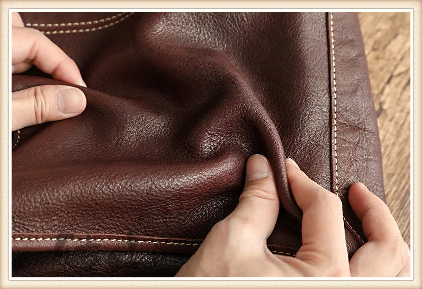 Handmade Veg Tanned Leather Business Laptop Bag for Men 2028