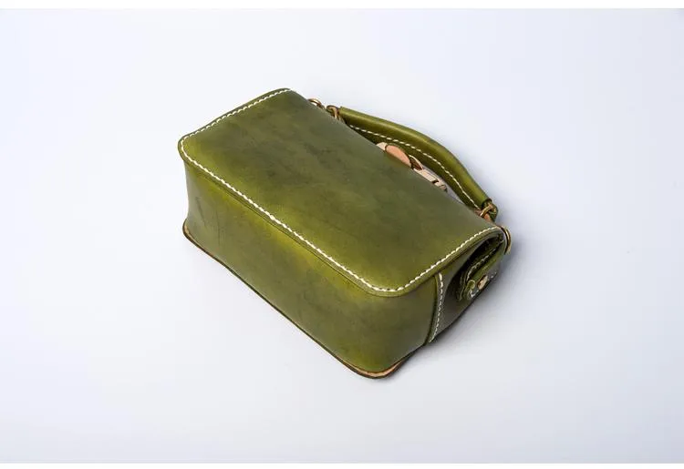 Handmade Womens Leather Doctor Handbag Purse Small Side Bag Doctor Bags for Women