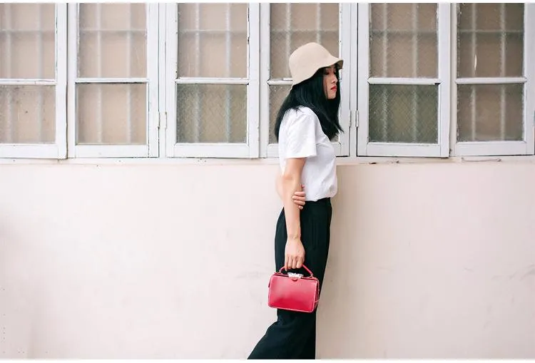 Handmade Womens Leather Doctor Handbag Purse Small Side Bag Doctor Bags for Women