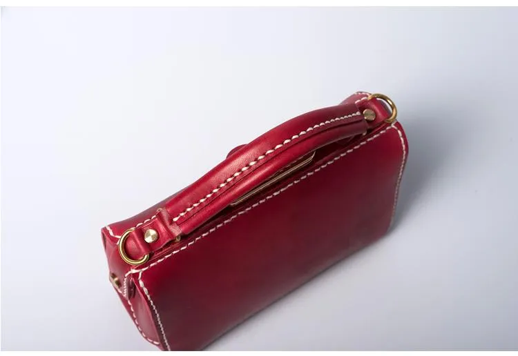 Handmade Womens Leather Doctor Handbag Purse Small Side Bag Doctor Bags for Women
