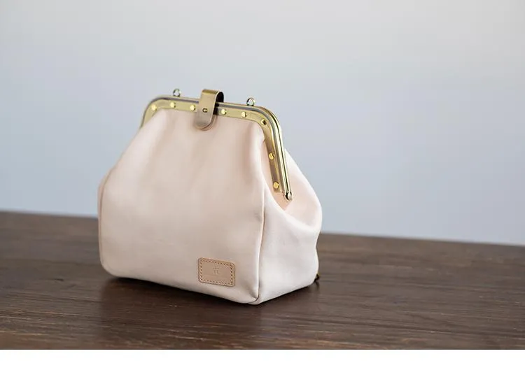 Handmade Womens White Leather Doctor Backpack Purse Shoulder Doctor Handbag for Women
