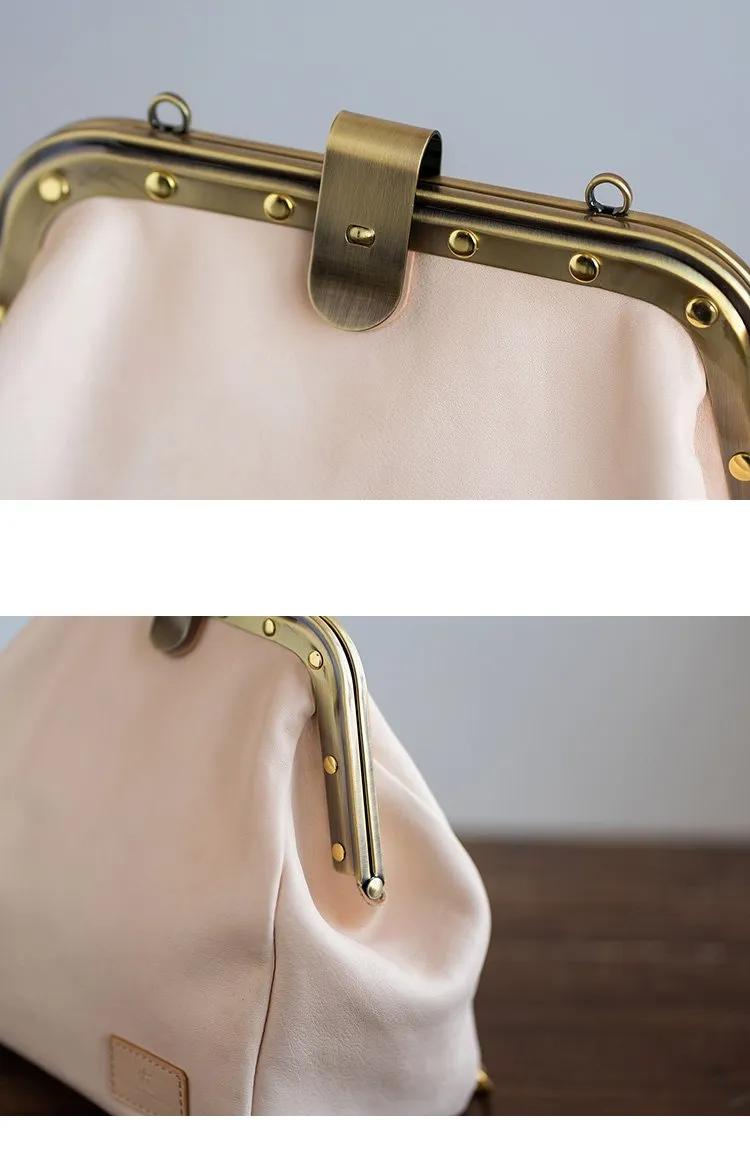 Handmade Womens White Leather Doctor Backpack Purse Shoulder Doctor Handbag for Women