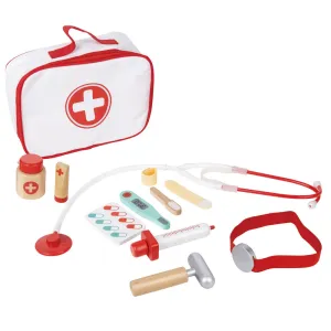 Hape 9-Piece Little Doctor Play Set - Medical Carry Bag with Wooden Accessories