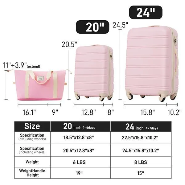 Hard Shell Luggage Set Of 2 Pieces And Luggage With TSA Lock- FREE USA SHIPPING