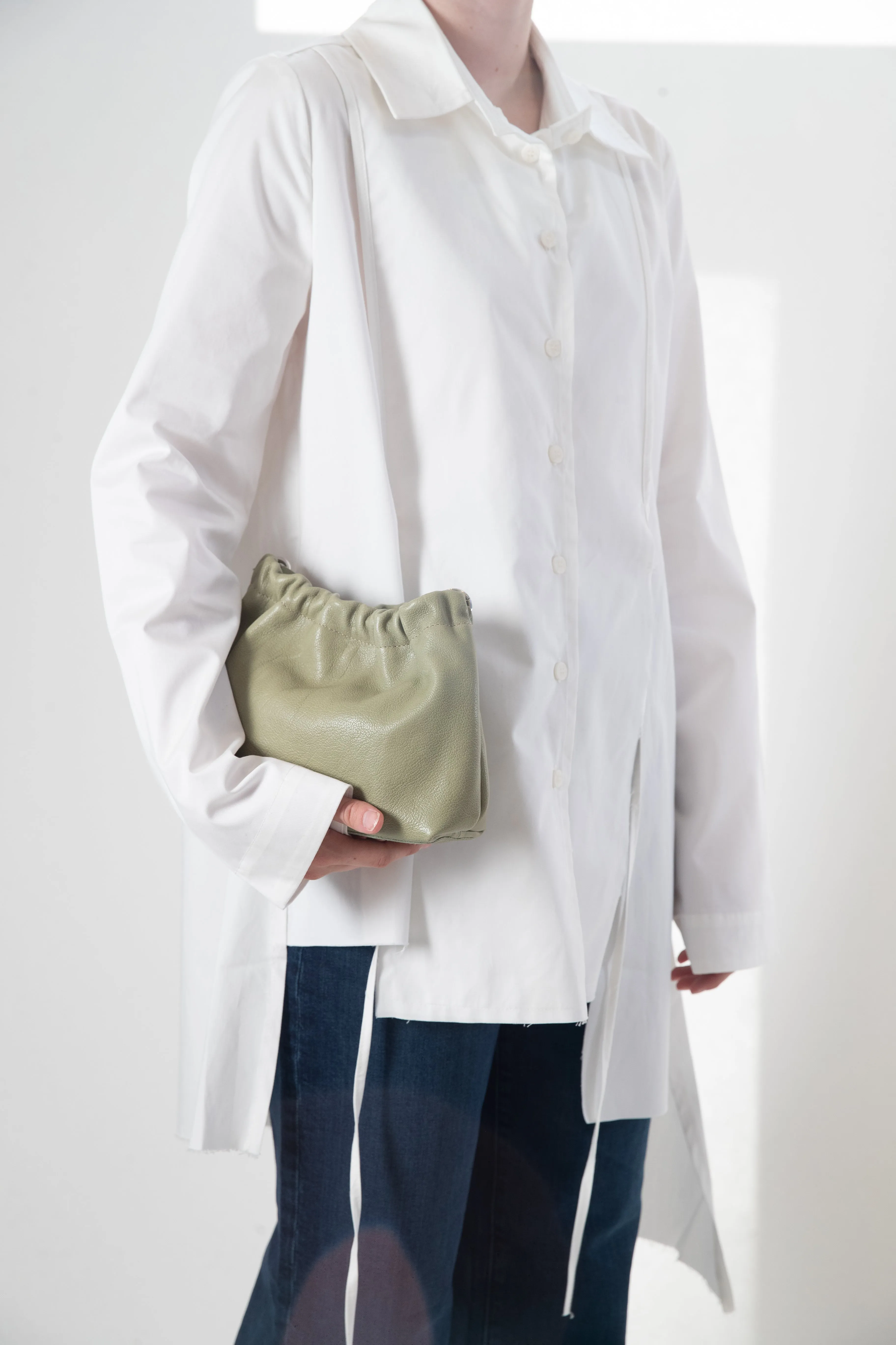 Harpers Emporium Gathered Bag Short in Sage