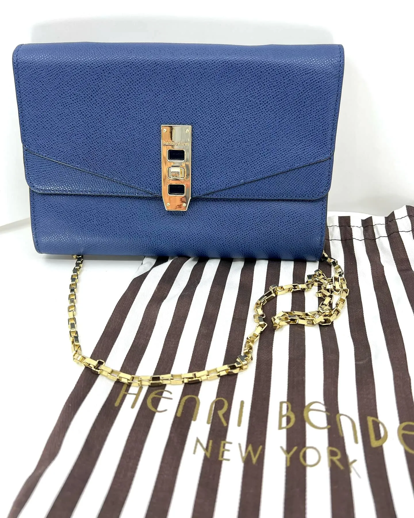 HENRI BENDEL LEATHER LEATHER CROSSBODY CLUTCH CHAIN BAG