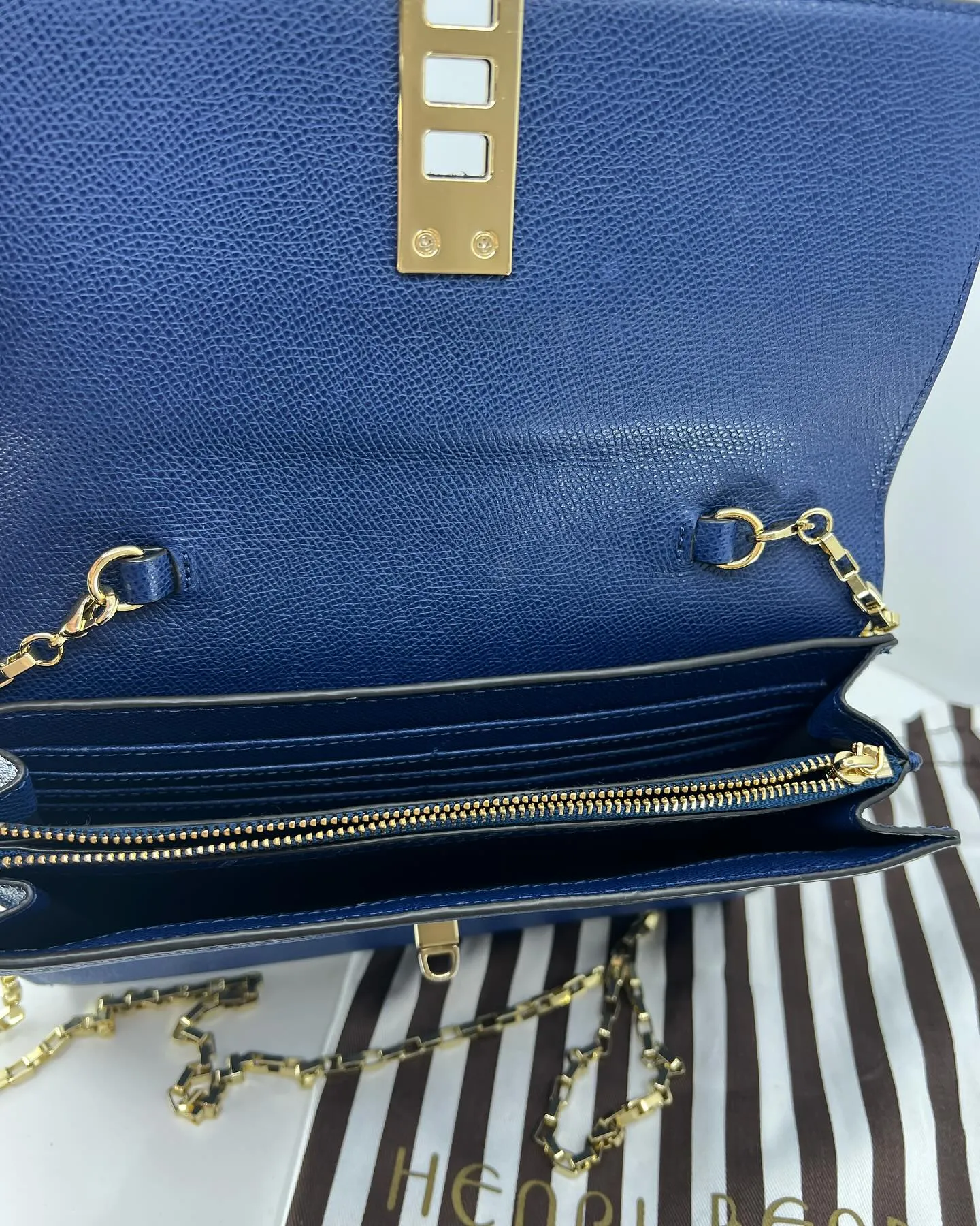 HENRI BENDEL LEATHER LEATHER CROSSBODY CLUTCH CHAIN BAG