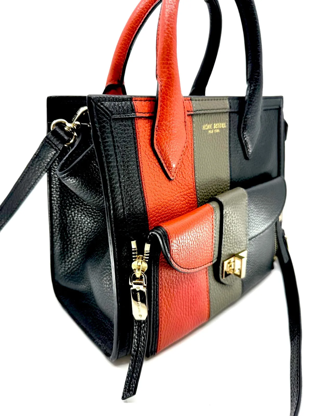 HENRI BENDEL RIVINGTON LEATHER CONVERTIBLE TOTE/ CROSSBODY BAG