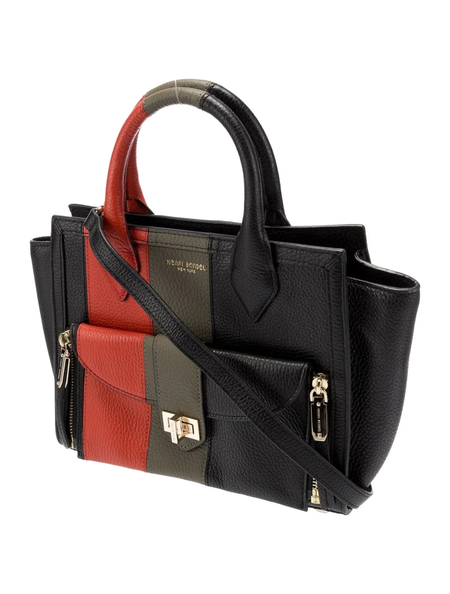 HENRI BENDEL RIVINGTON LEATHER CONVERTIBLE TOTE/ CROSSBODY BAG