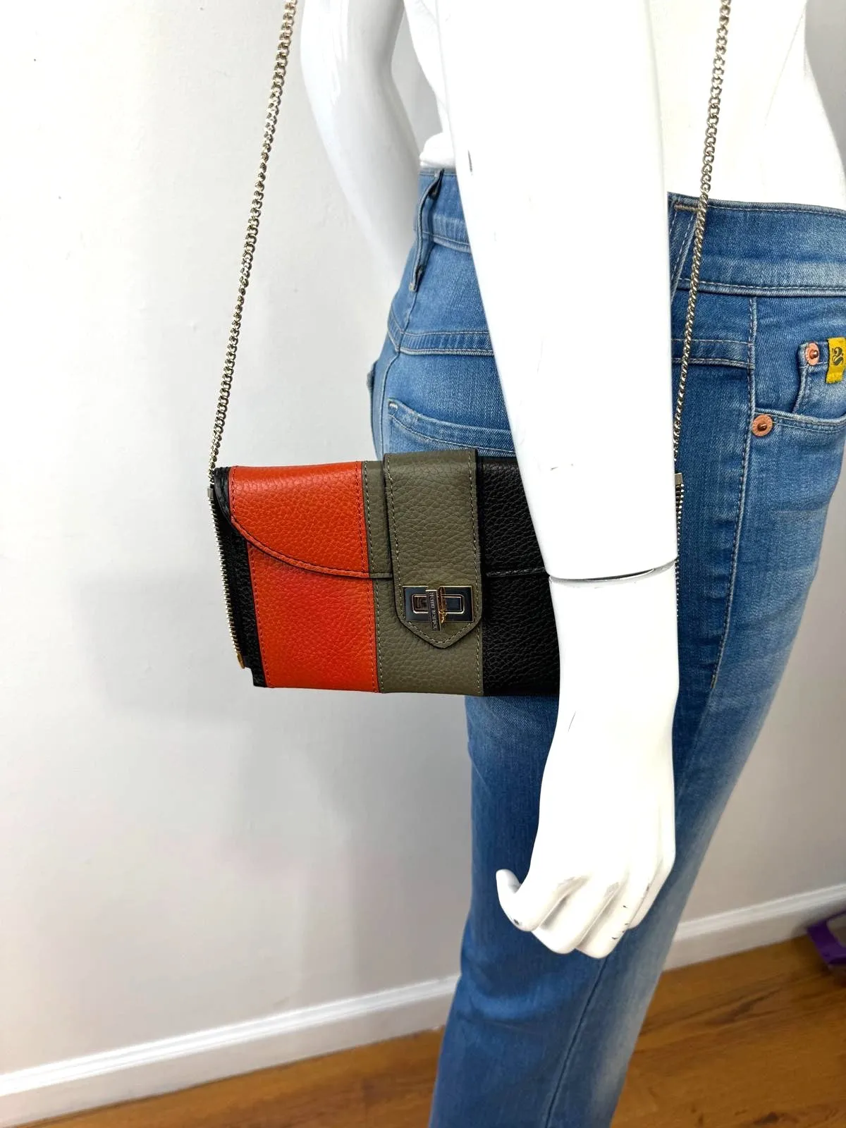 HENRI BENDEL RIVINGTON LEATHER CONVERTIBLE TOTE/ CROSSBODY BAG