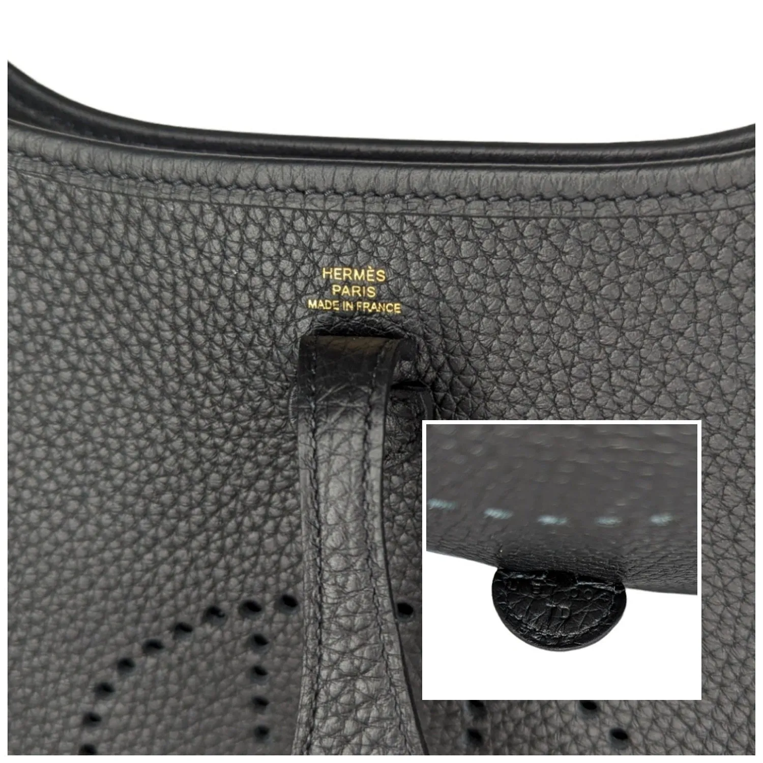 Hermès 2022 Black Clemence Evelyne TPM Mini Crossbody