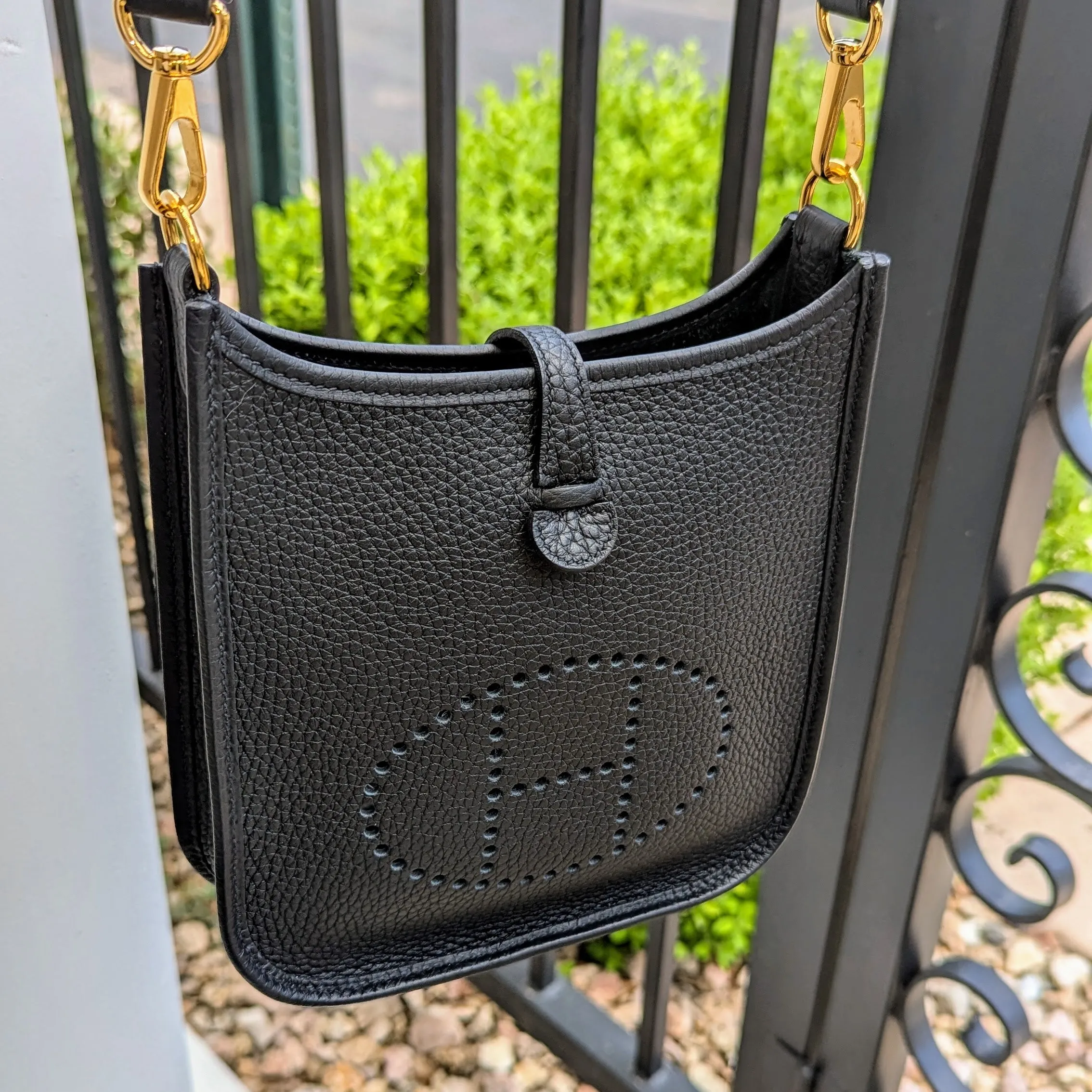 Hermès 2022 Black Clemence Evelyne TPM Mini Crossbody