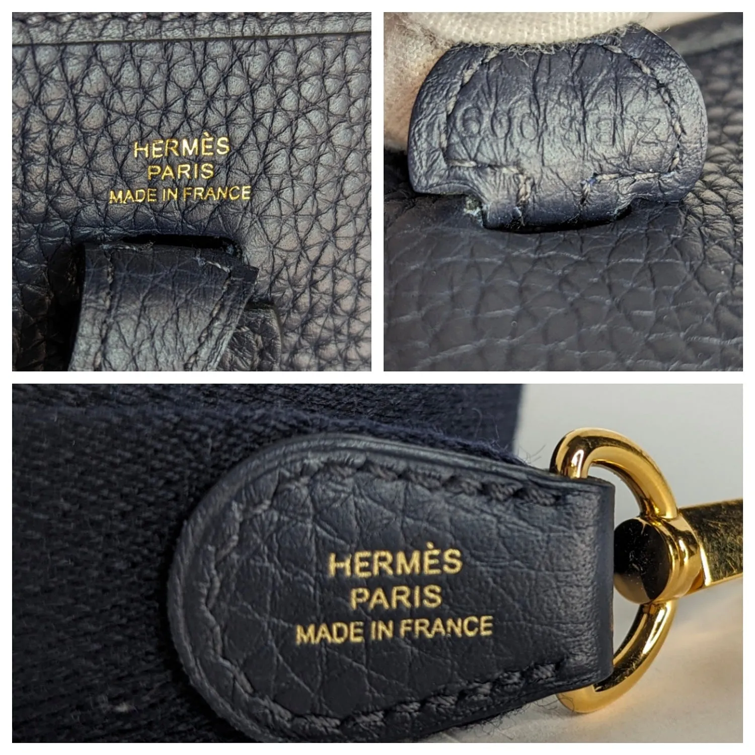 Hermès Bleu Nuit Taurillon Clemence Evelyne TPM Mini Crossbody