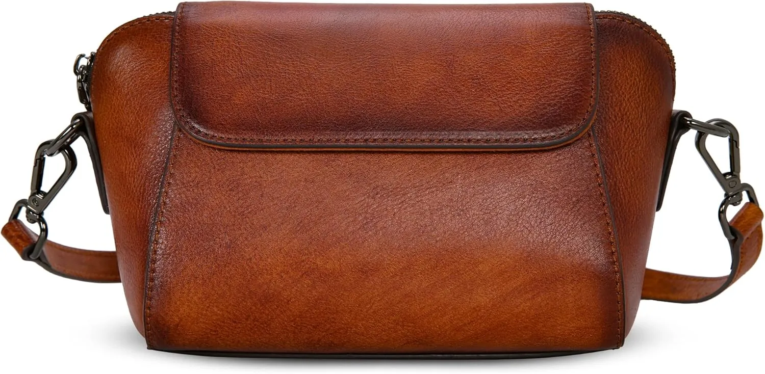 HESHE Genuine Leather Purses for Women Designer Crossbody Bags Small Shoulder Handbag Lightweight Satchel Purse for Everyday