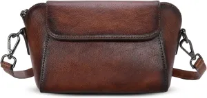HESHE Genuine Leather Purses for Women Designer Crossbody Bags Small Shoulder Handbag Lightweight Satchel Purse for Everyday