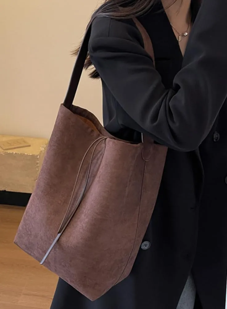 Hobo Bags for Women Vegan Leather Handbag Suede Hobo Bags Bucket Shoulder Bag Purse Tote Handbag Fashion Designer Bag