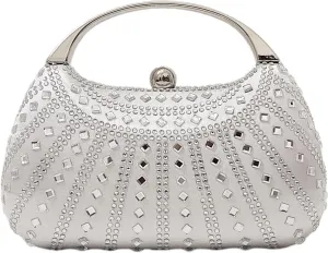 HUANG ZHUANG Elegant Crystal Clutch Rhinestone Handbags For Women Party Purse Wedding Prom Sparkly Bag
