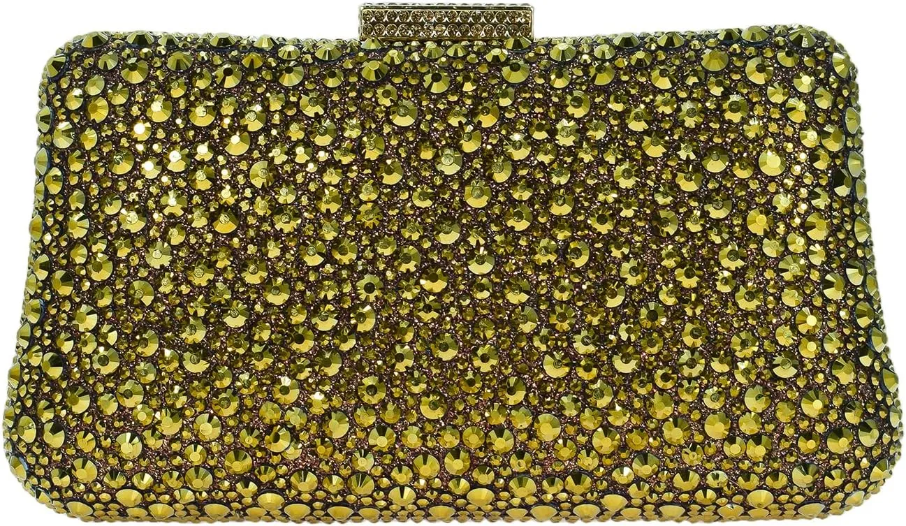 HUANG ZHUANG Women Evening Handbag Sparkly Rhinestone Clutch Handbags Crystal Purse Gem Party Purse Wedding Evening Bag