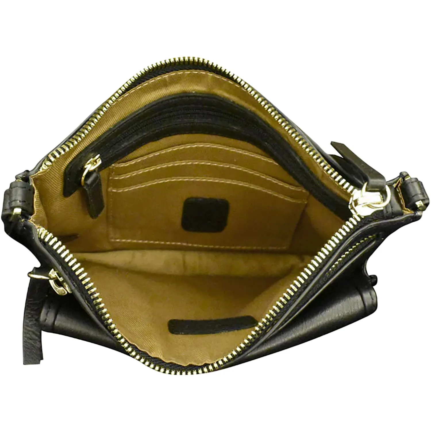 ili New York Multi Color Slim Crossbody Black Leather