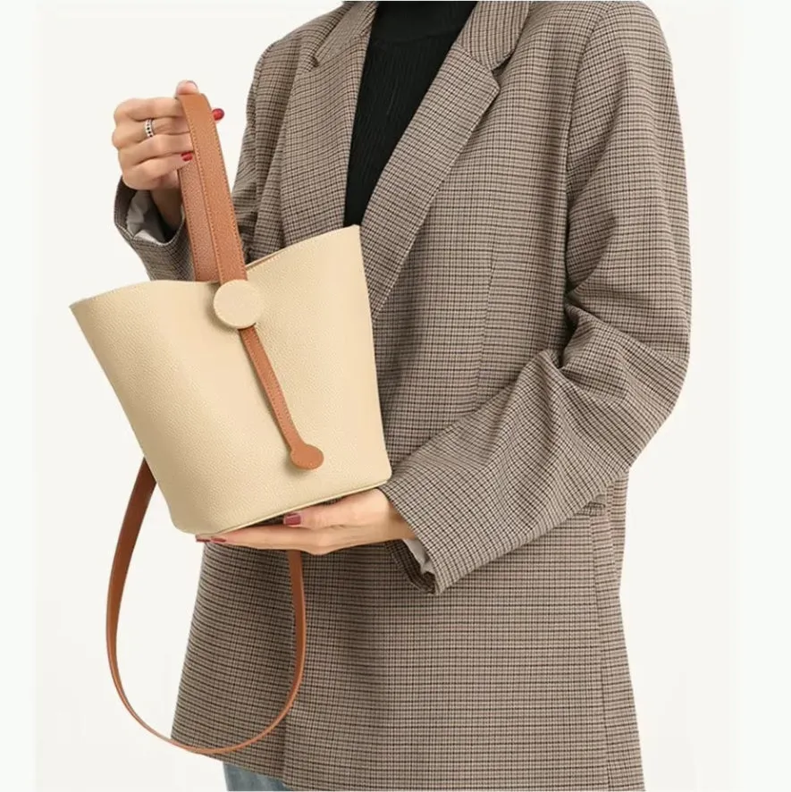 Itaca Genuine Leather Bucket Bag