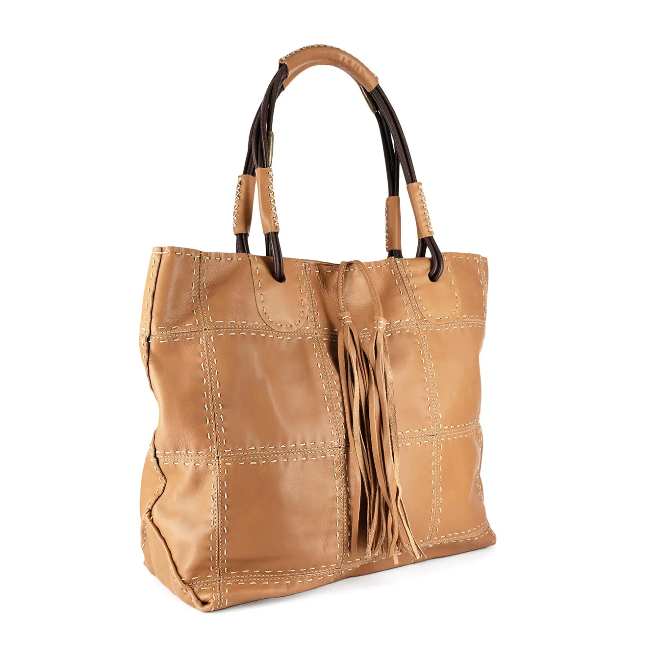 Jabulani : Ladies Leather Shopper Handbag in Hazel Relaxa