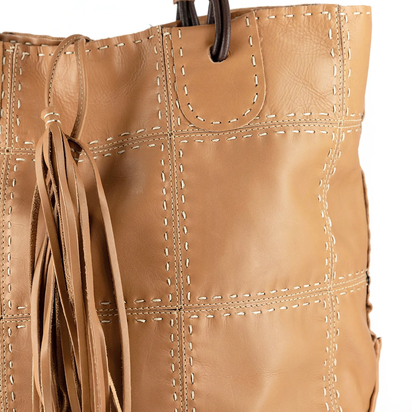Jabulani : Ladies Leather Shopper Handbag in Hazel Relaxa