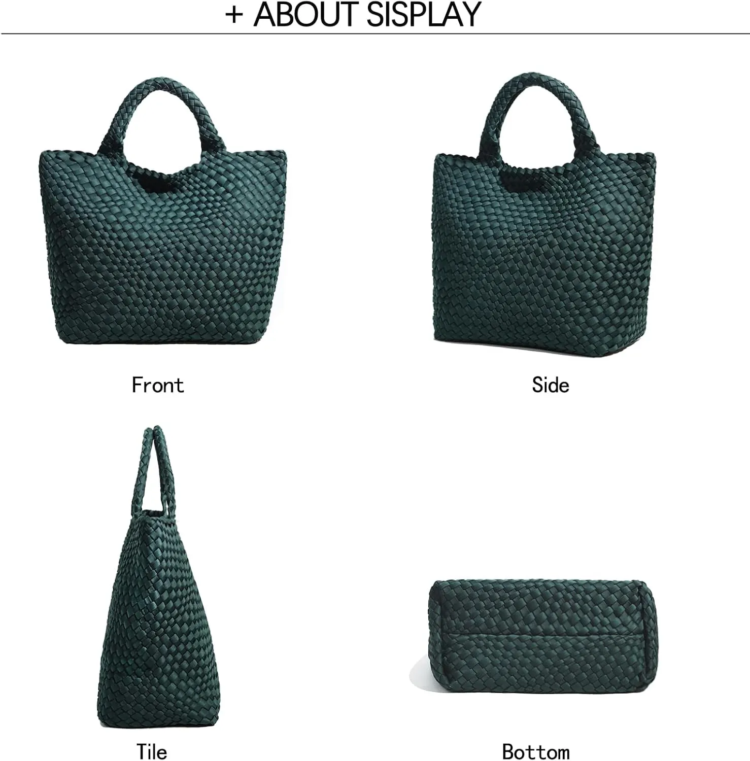 JINMANXUE Woven Hobo Bag For Women Neoprene Tote Bag Large Capacity Handbag Patchwork Handmade Casual Shoulder Bags