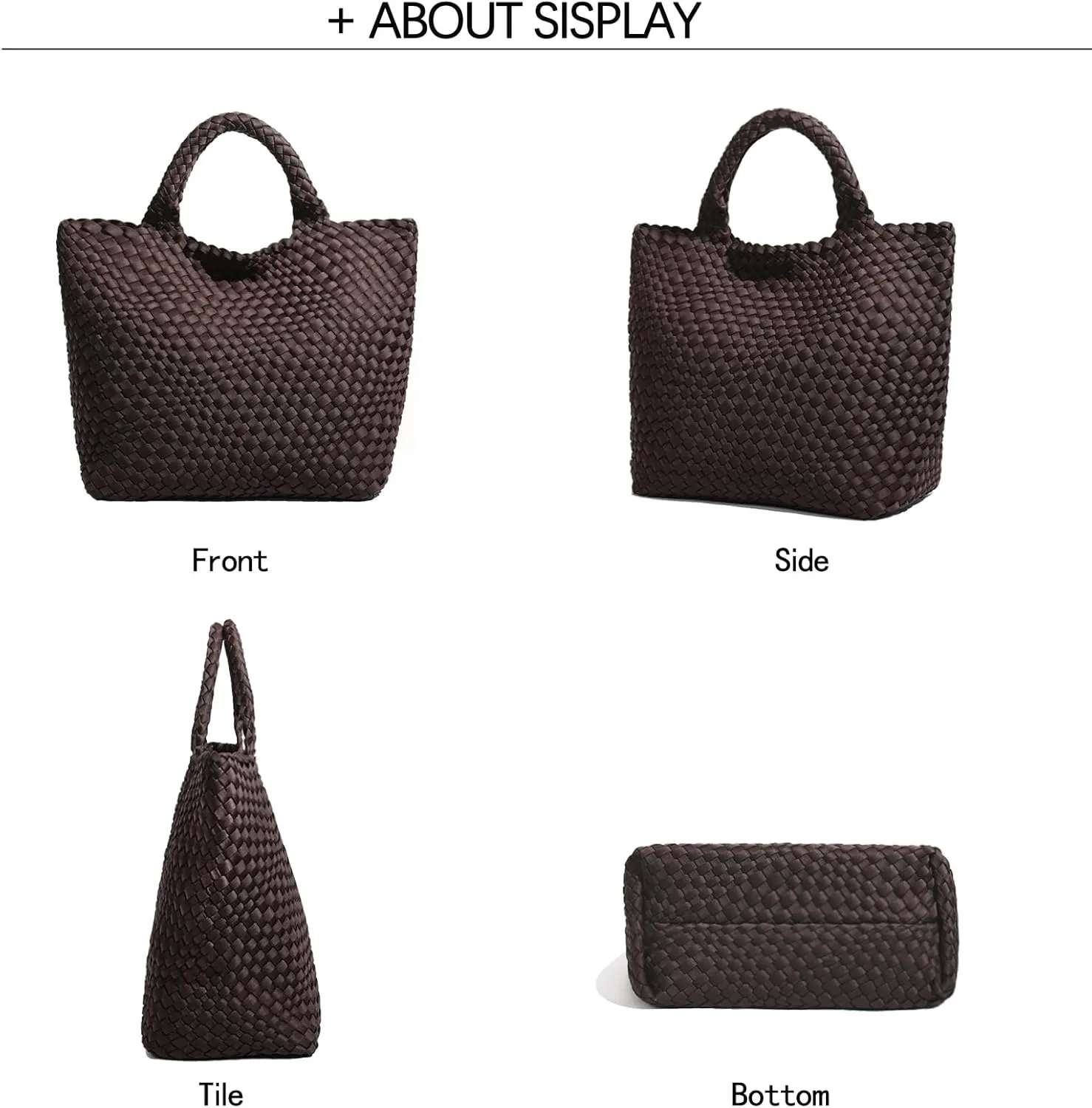 JINMANXUE Woven Hobo Bag For Women Neoprene Tote Bag Large Capacity Handbag Patchwork Handmade Casual Shoulder Bags